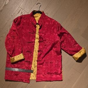 Elegant Red and Gold Men's Jacket